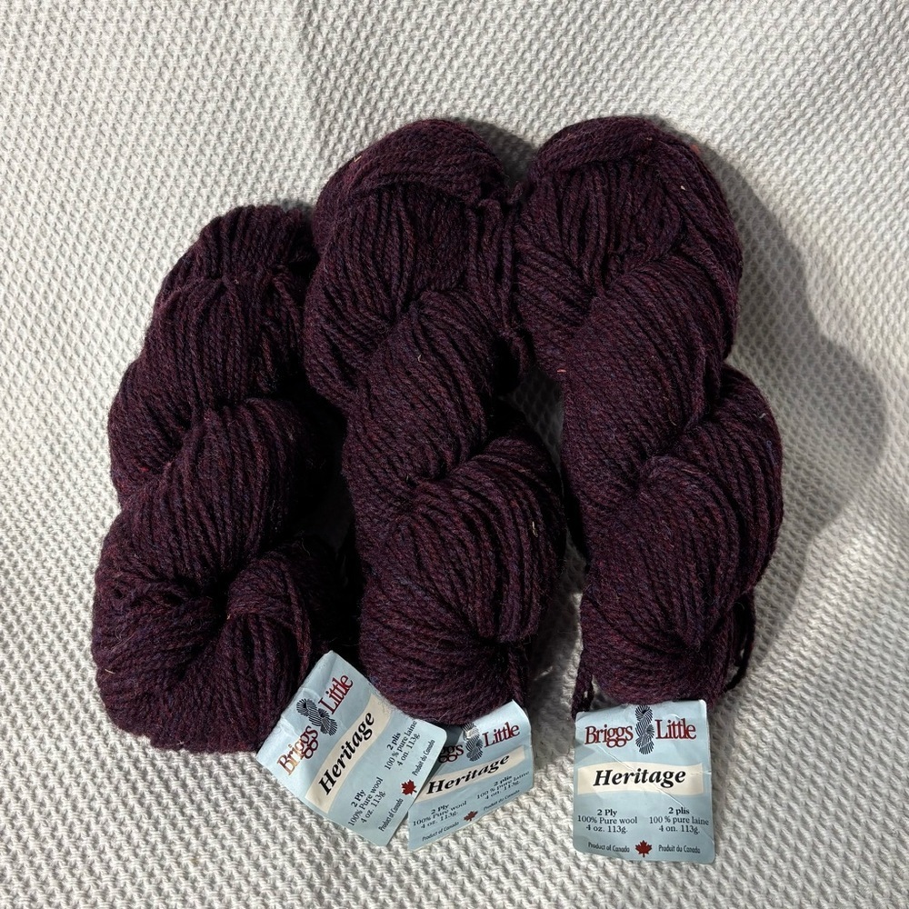 Briggs & Little Heritage Yarn Set of 3 - Colour Mulberry NEW WITH TAG